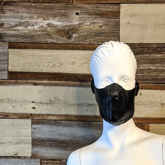 Hand Crafted Other - Black Leather Hand Stitched Face Mask NWT Hand Crafted Other - Black Leather Hand Stitched Face Mask NWT